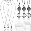 Retractable Badge Reel Lanyard ID Card Holders Stainless Steel Chain Necklaces Keychain Clip for Women Men Employee Wholesale