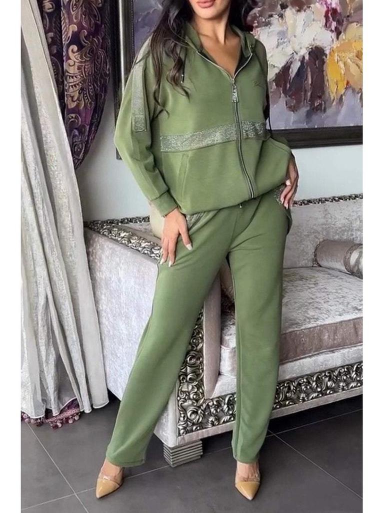 2024 Euro-American Autumn/Winter Casual Long Sleeve Sweatshirt and Pants Set