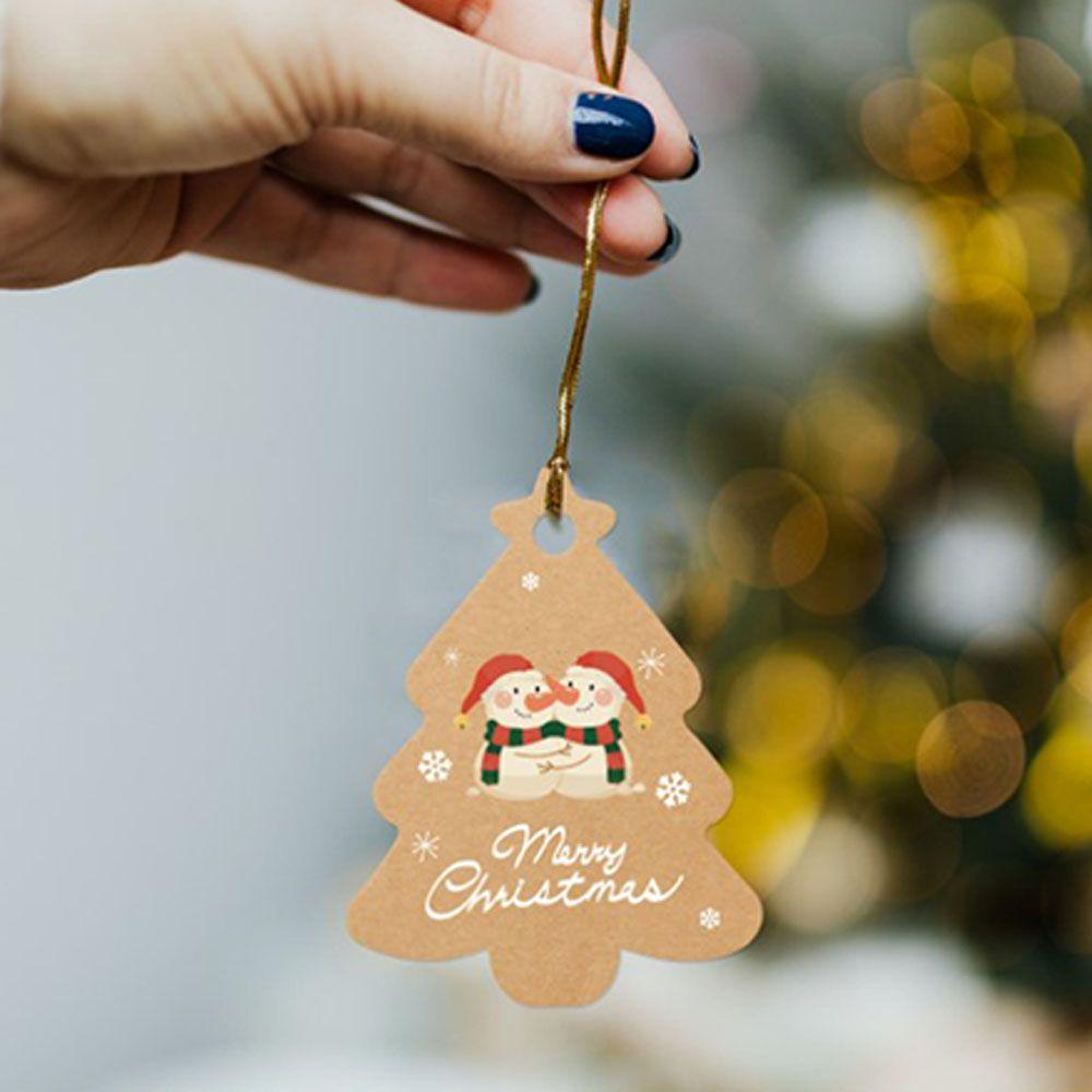 Wrapping Supplies DIY Elk Craft Label Christmas tree Shape Kraft paper Christmas Tags