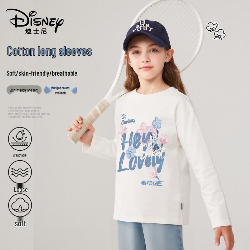 Disney Детская хлопковая футболка с длинным рукавом с мультяшным принтом