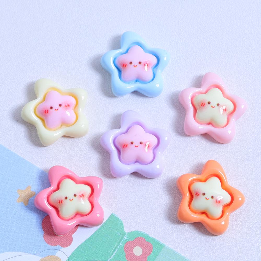 Cute Star Cartoon Resin Accessories for Jewelry & Hairpin DIY