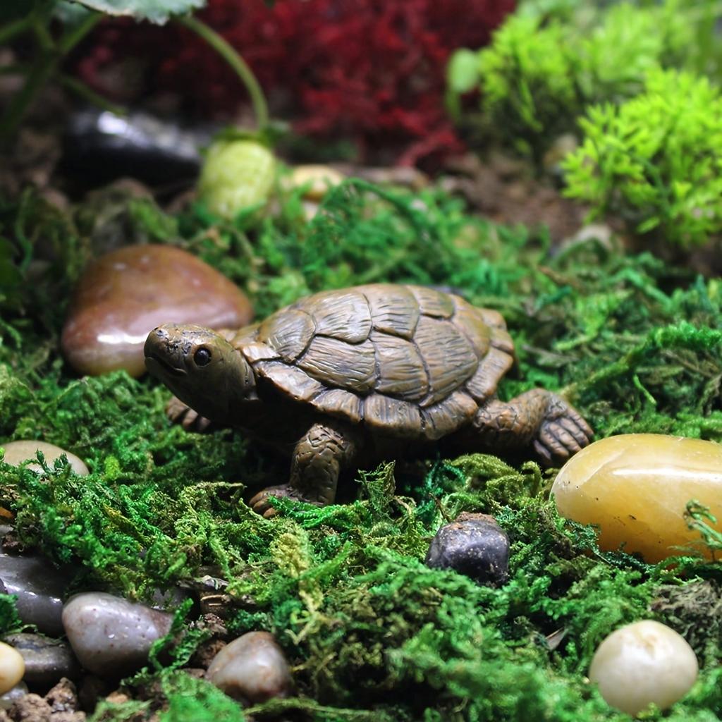 High - Fidelity Mini Turtle Model for Aquatic and Terrestrial Terrarium Decorations Great Gift for Turtle Lovers and Hobbyists