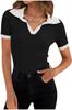 Женская стильная футболка большого размера Penny Polo Neck Трикотажная футболка