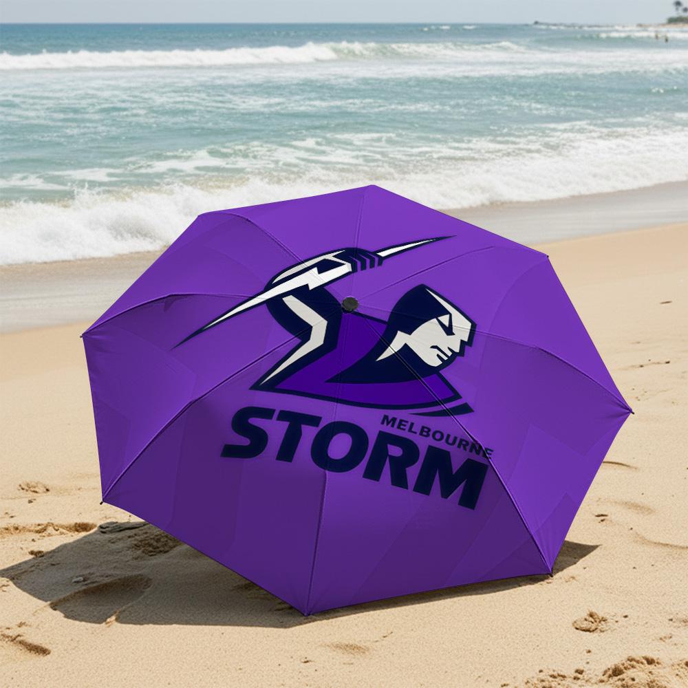 1 шт. Автоматический складной зонт - Узор Melbourne Storm, Портативный и складной дизайн с 8 спицами, Рождественские и Дни рождения Подарки