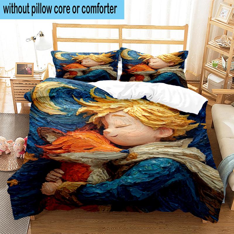 3PCS Prince's Nightly Embrace 3pcs Bedding,Including 3PCS Duvet Cover And 2pcs Pillowcases Perfect for Christmas,Ideal for Bedroom, Dormitory