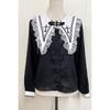 Victorian Gothic Lolita Blouses Japanese Sweet Lace Ruffles Embroidery Sailor Collar Shirt Women Punk Style Y2k Long Sleeve Tops