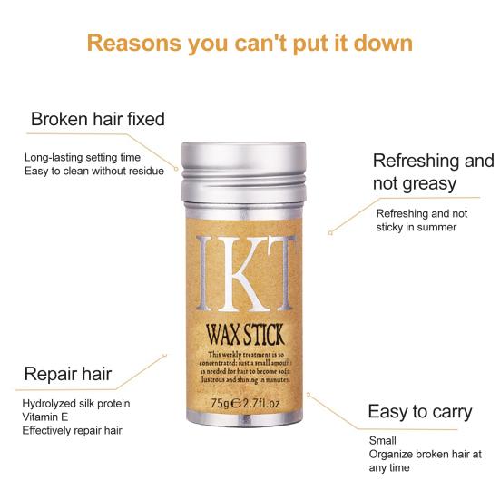 75 г восковая палочка для укладки волос, освежающий легкий в форме аксессуар для волос, прочный природный эластичный увлажняющий палочка для отделки волос для салона