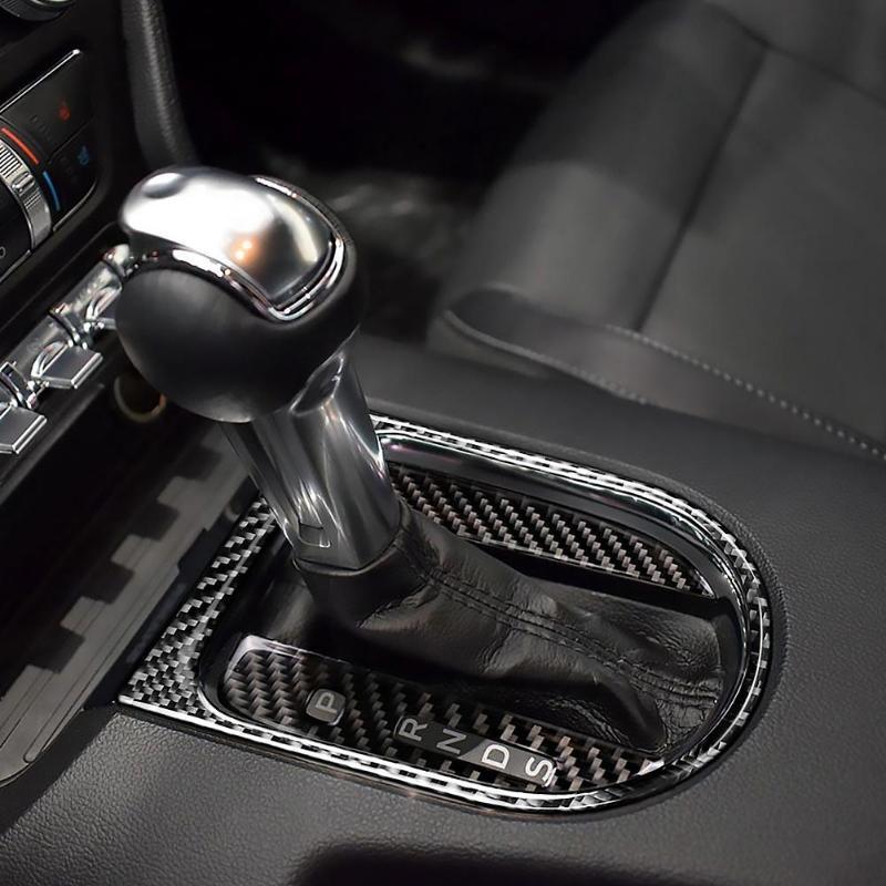 Наклейки на рамку панели переключения передач из углеродного волокна для Ford Mustang 2015-автомобильные аксессуары, автомобильные наклейки