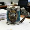 Средневековая Пиратская Кружка Для Напитков С Эргономичной Рукояткой в Виде Топоров И Декоративной Резьбой Пивная Кружка Для Любителей Напитков Подарок
