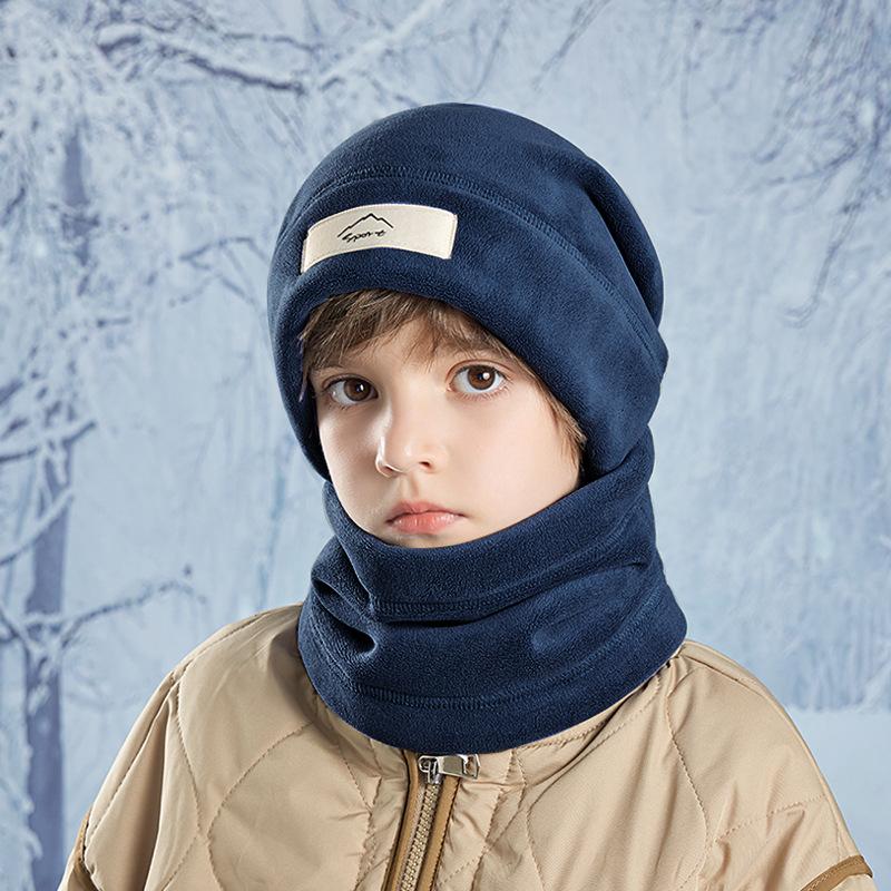 Комплект из 2 предметов: детская зимняя шапка, плюшевая подкладка, теплые уши, шея, детская шапка, шарф, костюм, детская шапка для девочек, мальчиков, аксессуары 8-15 лет