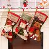 Staircase Stocking Hanger Non-woven Fabric Stocking Festive 18 Plush Christmas Stocking with 3d Santa Snowman Farmhouse Decor