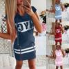 Женская мода пуловер на молнии с капюшоном и принтом Slim Fit свободное платье с коротким рукавом