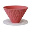 COFIL Flow Wave Wave Ceramic Coffee Filter Dripper with Special Base Salmon Pink Made In Japan 13904302