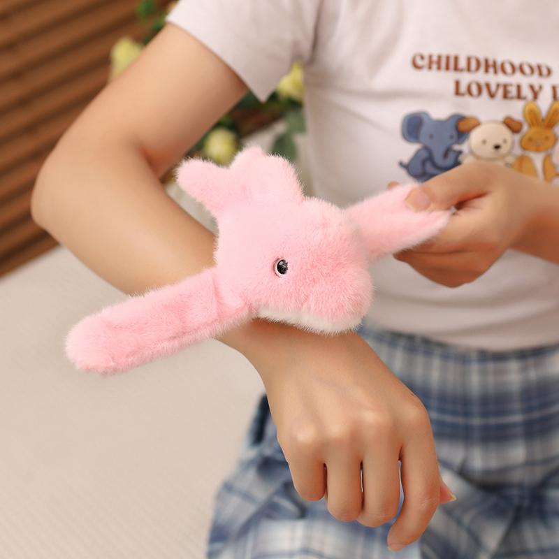 12/23CM Cute Dolphin Plush Hand Circle Stuffed Toys Cute Keychain Pendant Bracelet Decor Accessories Mini Doll Keyring