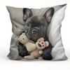 French Bulldog Patterned Doublesided Printed pillow cover Short plush Suitable living rooms bedrooms sofas throw cushion cover