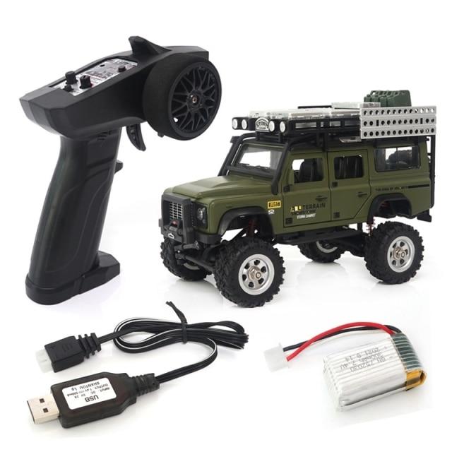 1/28 Scale 4WD 2.4Ghz Simulation Remote Control Off-Road Climbing Car with Front and Rear Lights Vehicle Model Toy