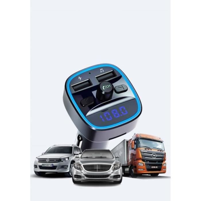 SY21812-Transmetteur FM Bluetooth 5.0, Bluetooth Lecteur MP3 Adaptateur Radio sans Fil Kit Émetteur FM Voiture Chargeur, Appel Mai