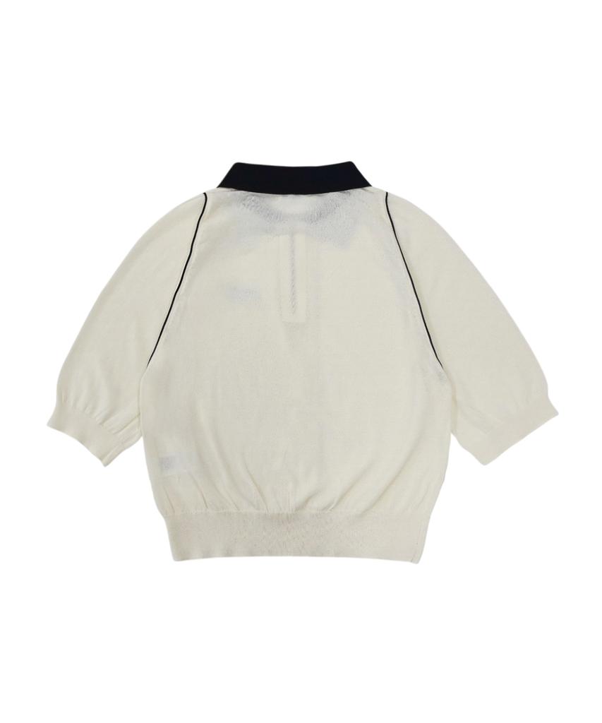 MONBIRDIE GOLF Sage Anorak Color Block Knit White