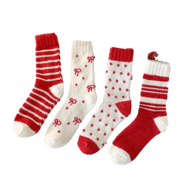 2025 Red Hot Winter Warm Thick Terry Cold-Resistant Medium Tube Socks for Women