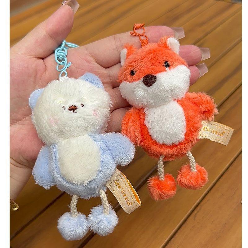 Rabbit Penguin Duck Bear Plush Keyring With Pull Out Feet For Kids And Teens