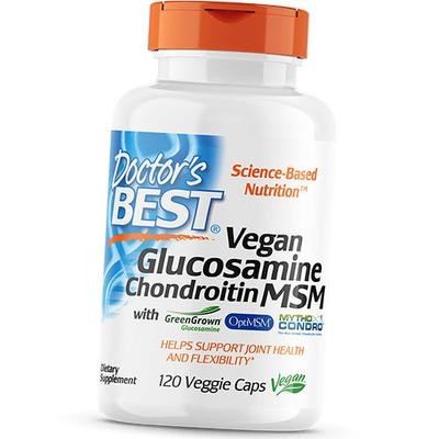 Веганский Глюкозамин Хондроитин МСМ, Vegan Glucosamine Chondroitin MSM, 120вегкапс (03327014)