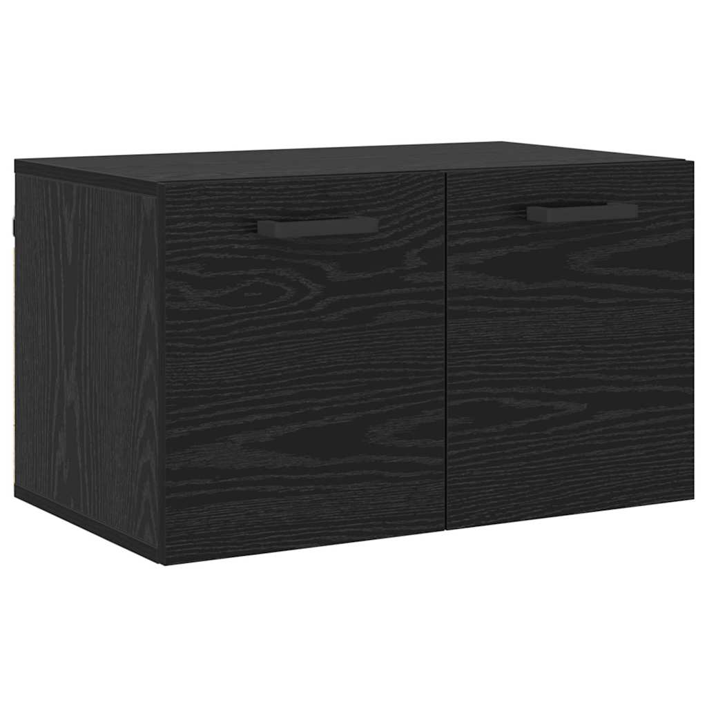 Wall Mounted Cabinet Black Oak Effect 60 x 36.5 x 35 cm
