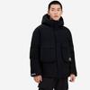 Li Ning однотонная теплая удобная куртка-пуховик с капюшоном и несколькими карманами, мужская куртка черного цвета AYMS147-1