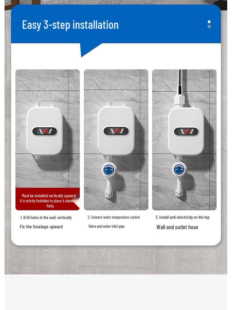 Мини Настенный Мгновенный Проточный Водонагреватель для Душа с Постоянной Температурой