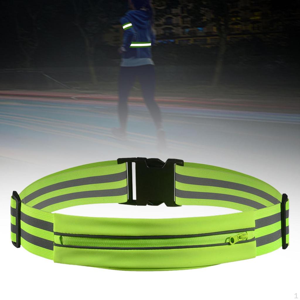 Adjustable Running Belt with Reflective Strap for Outdoor Activities