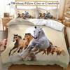 Horses Bedding Set Animal Soft Polyester Duvet Cover Set Quilt Cover With Pillowcase For Bedroom Decor Birthday Gift For Girls