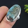 Caribbean Larimar Gemstone 925 Sterling Silver Gift Jewelry Ring Size 8
