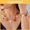 Halloween Pumpkin Ghost Spider Alloy Jewelry Set With Chain For Men Women
