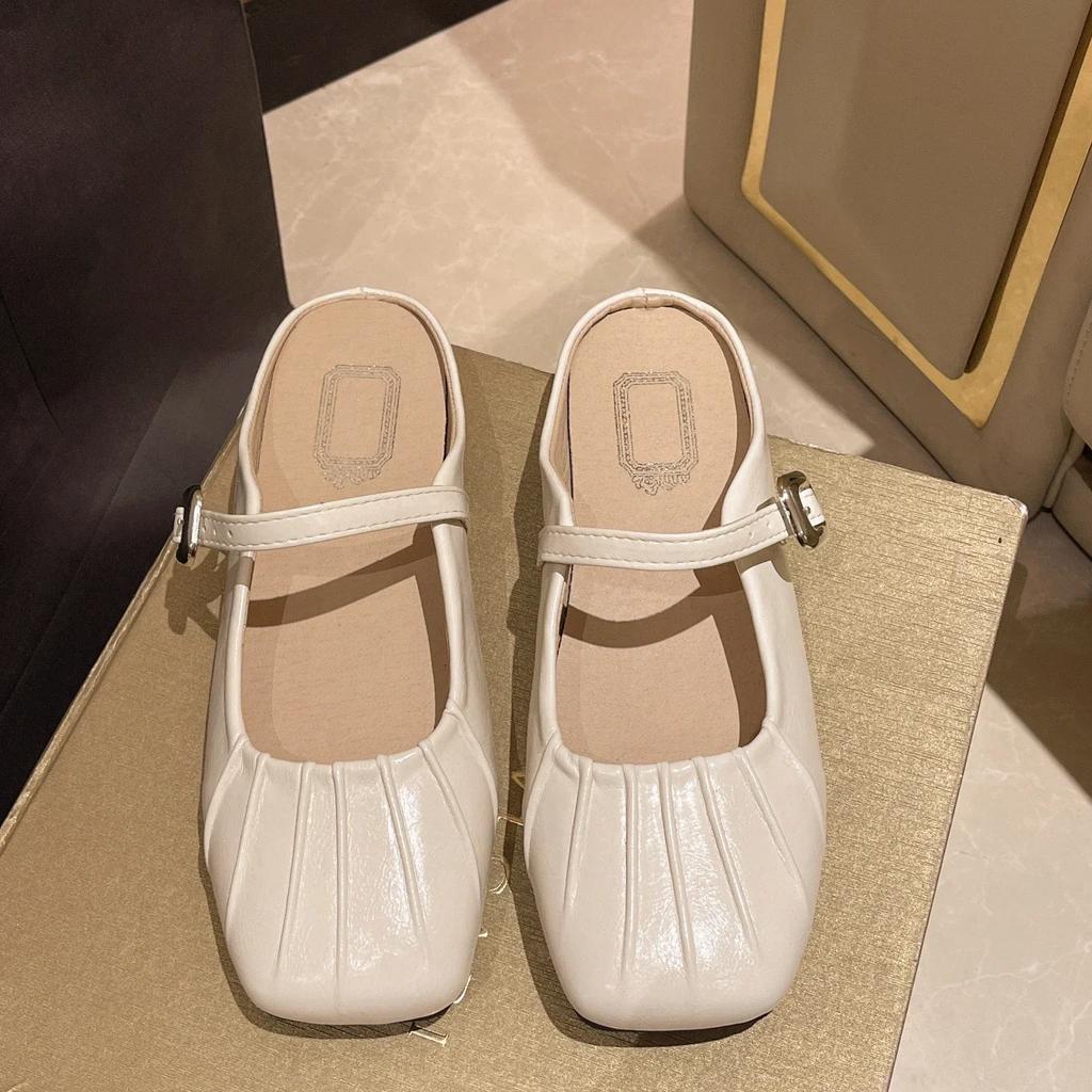 Обувь женская женские тапочки шлепанцы закрытый носок лоферы модные мягкие плоские повседневные резиновые ПУ ажурные базовые лоферы мюли женская обувь