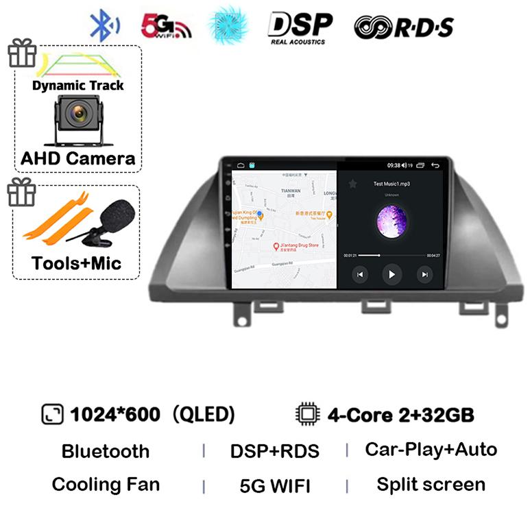 Android 14 Автомобильный Carplay для Honda Odyssey 2005 - 2010 Экран Автомагнитола Стерео GPS Навигация Мультимедийный Видеоплеер WIFI 4G DSP