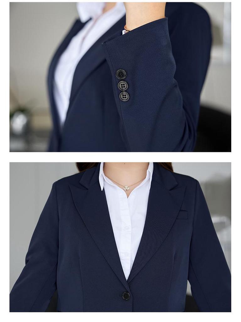 Профессиональный костюм большого размера: Черные и темно-синие пиджаки для официальной одежды - Идеально подходят для собеседований в колледже.