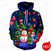 Fashion New 3D Happy Christmas Printing In Hoodies Sweatshirts Cute Snowmen Christmas Ornament Graphic Pullovers Clothing