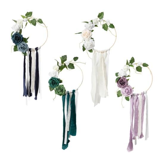 Искусственный венок ручной работы, тонкая работа, праздничные настенные украшения для вечеринки, венки