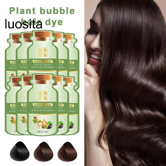 10Pcs 30ML Bubble Hair Dye, Gentle Natural Plants Extract Coloring Shampoo, Men Women Botanical Bubble Dyeing Foam