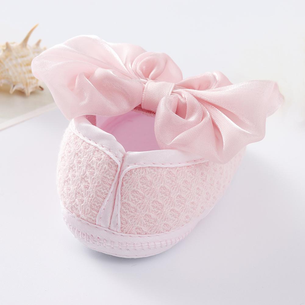 Обувь для новорожденных, обувь для крещения девочек с бантом, обувь для малышей, милая детская мягкая обувь для детей 0-12 месяцев