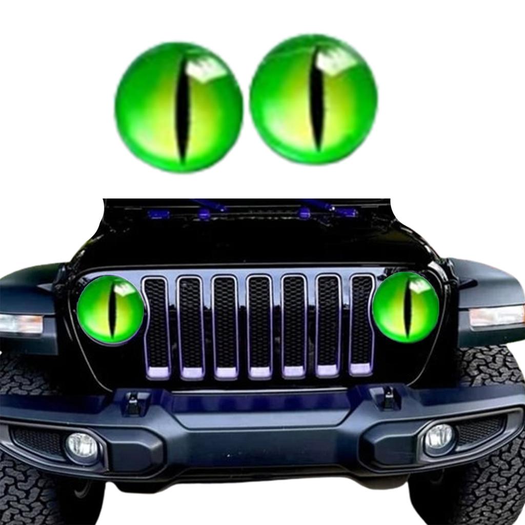 Наклейки на фары с глазами зверя, наклейки с глазами для фар джипа, наклейка на круглую фару, наклейка на фару с 3D стереоглазами, наклейка на фару с круглым глазом