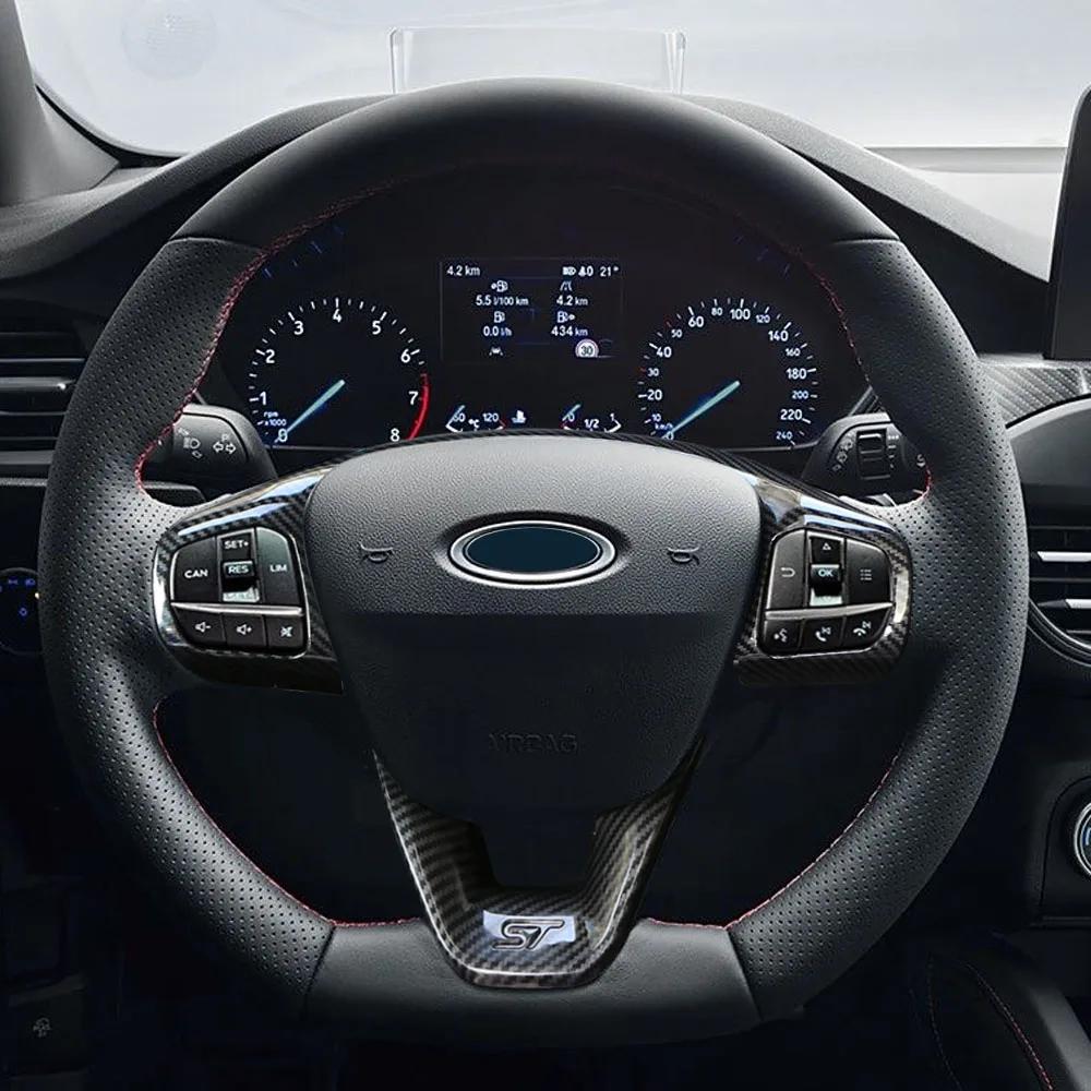 Для Ford Fiesta MK8 2017-2019 Focus 4 MK4 2019-2025 Накладка на панель рулевого колеса Рамка Декоративная наклейка Крышка Аксессуары