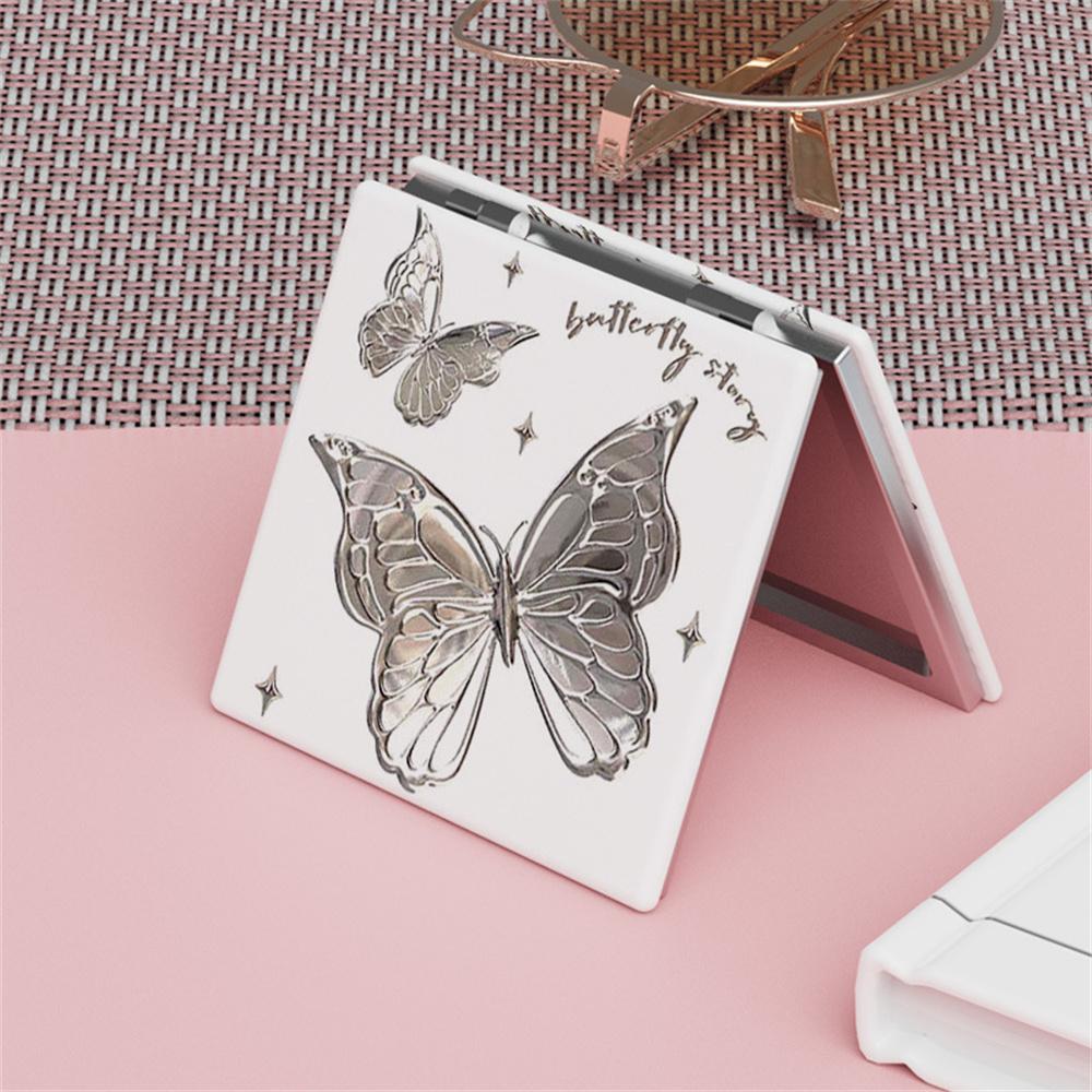 Ручной Портативный Маленький Зеркало для Макияжа Складной Инструмент для Косметики Портативное Двустороннее Складное Зеркало для Макияжа Бабочка Квадратное