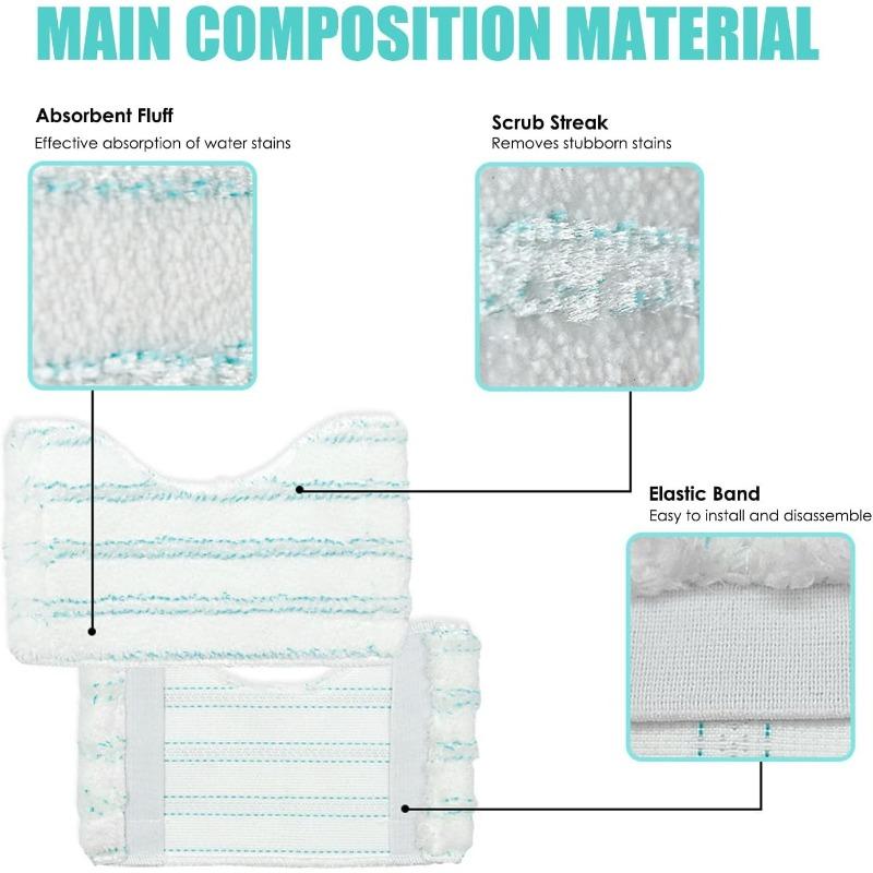 Set of 6 Replacement Cover Bath Cleaner Microfibre Tile Wiper for Leifheit Bathroom Wiper Micro Duo Telescope, Bath Wiper for Leifheit Replacement