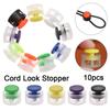 10pcs Multi-colors Double Holes 7mm Hole Toggle Clip Cord Lock Bean Plastic Stopper Apparel Shoelace