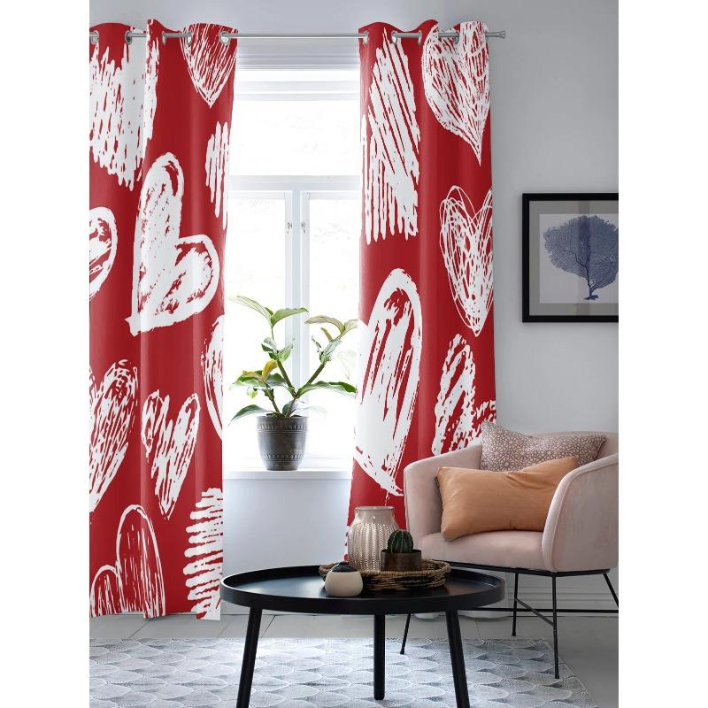 День святого Валентина Любовь Нарисованные вручную оконные шторы для гостиной, спальни, современные кухонные шторы, занавески