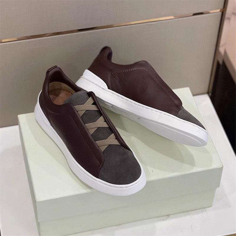 Мужские осенние кеды 2025 года с низким верхом, нескользящие, слипоны на резинках