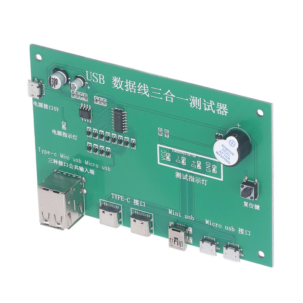USB Cable Tester 3 in 1 Test Board Short Circuit Open Circuit Testing Module for Maintenance