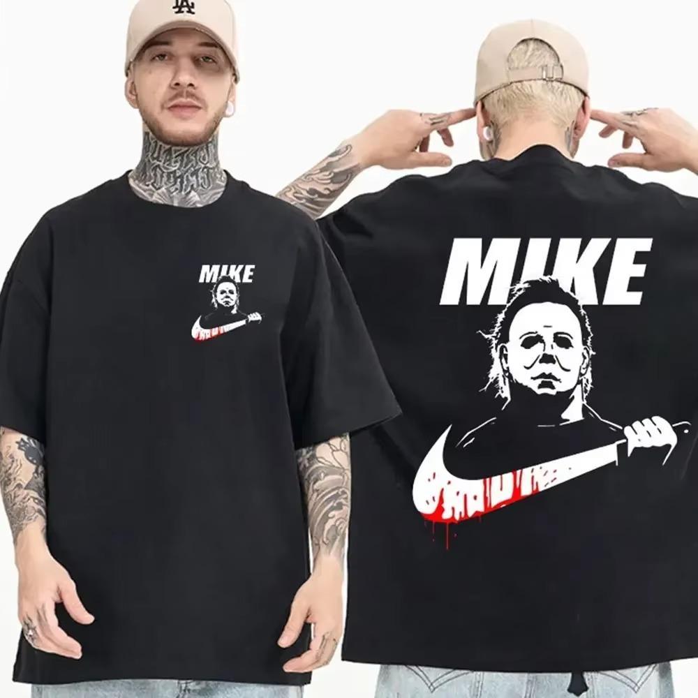 Мужская футболка с фильмом ужасов на Хэллоуин, винтажная хлопковая футболка, футболка с круглым вырезом и коротким рукавом, женская и мужская, топы, одежда