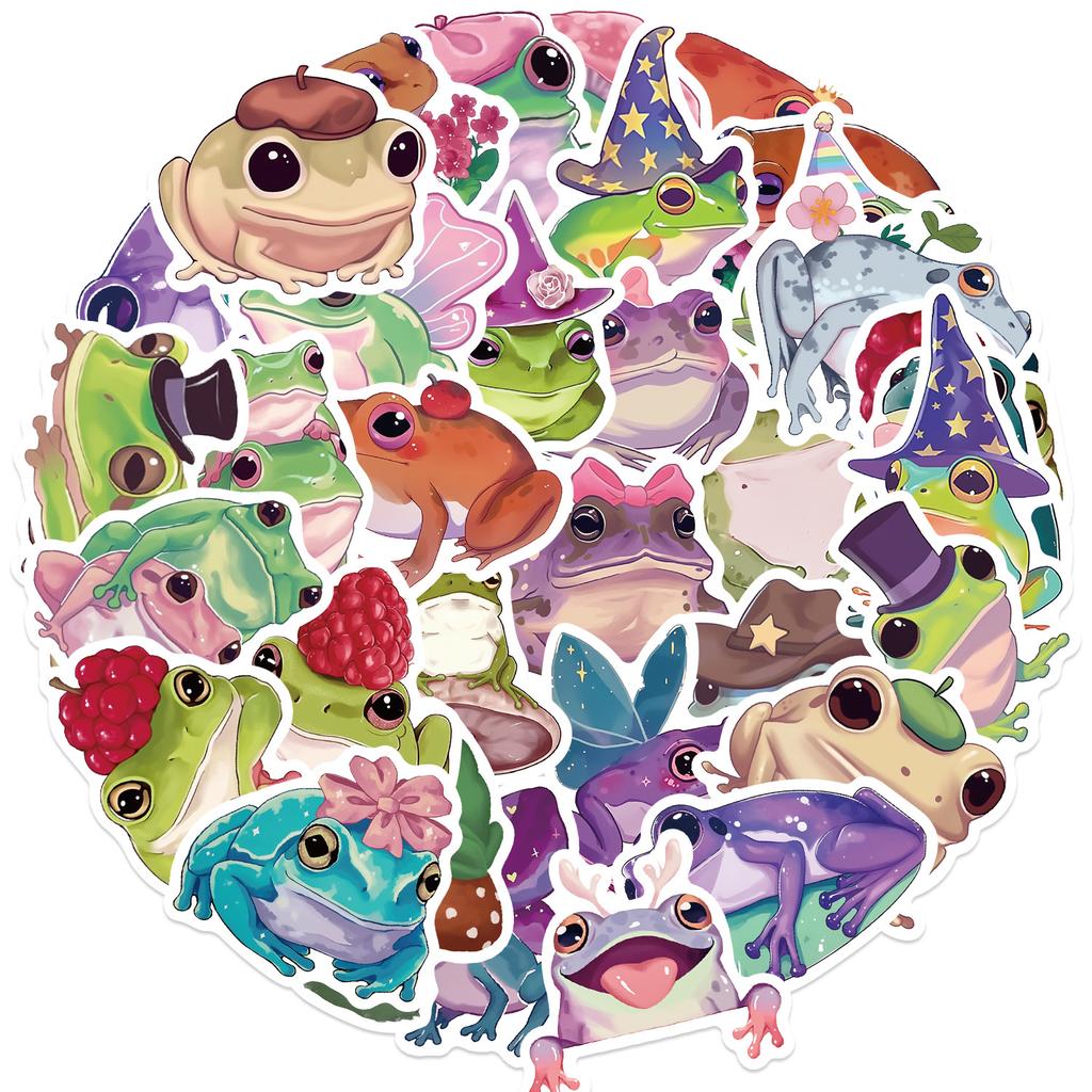 50 Cartoon Frog Fairy Graffiti Stickers Decorate Guitar Notebook Suitcase DIY Waterproof