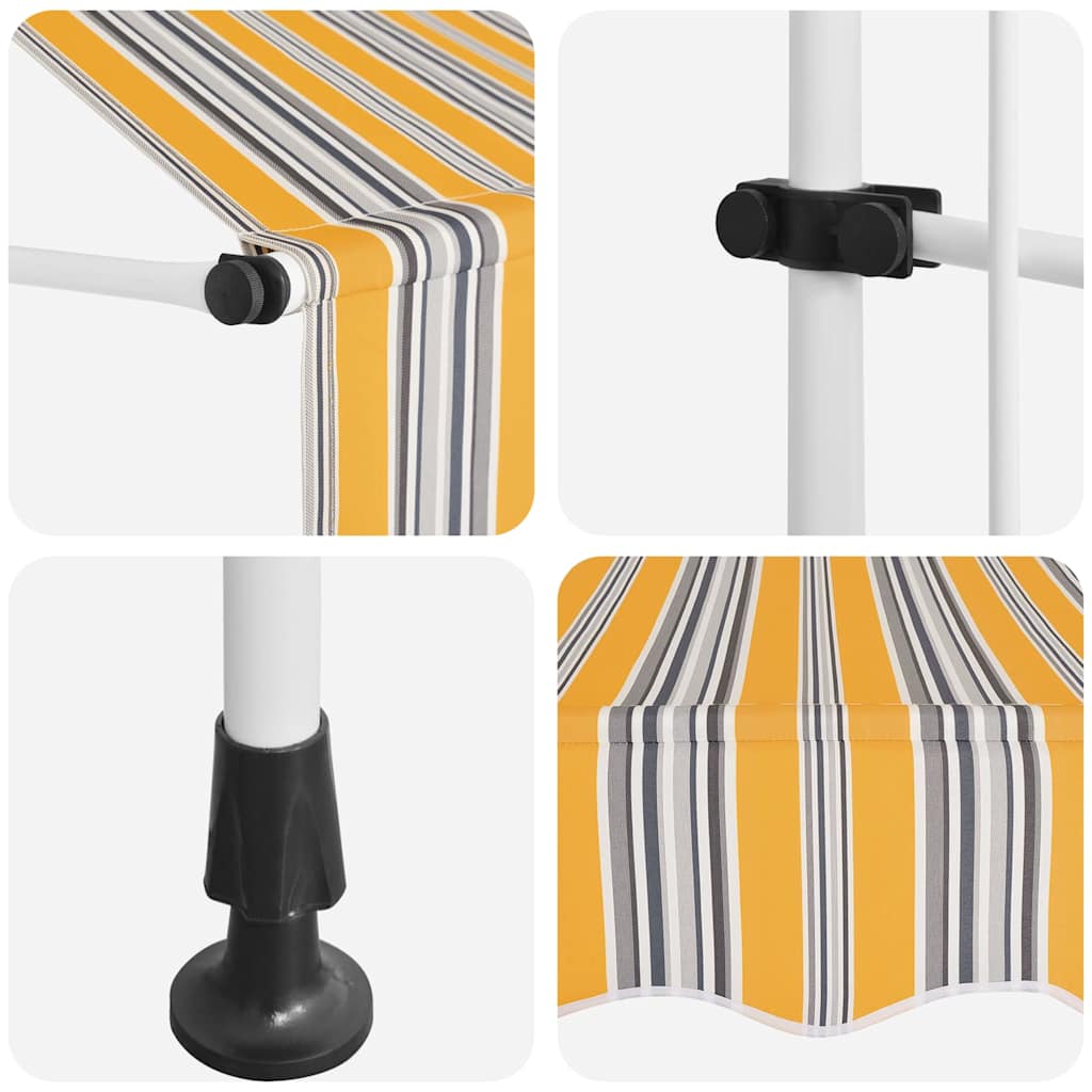 Manual Retractable Awning 300 cm Yellow Blue Striped